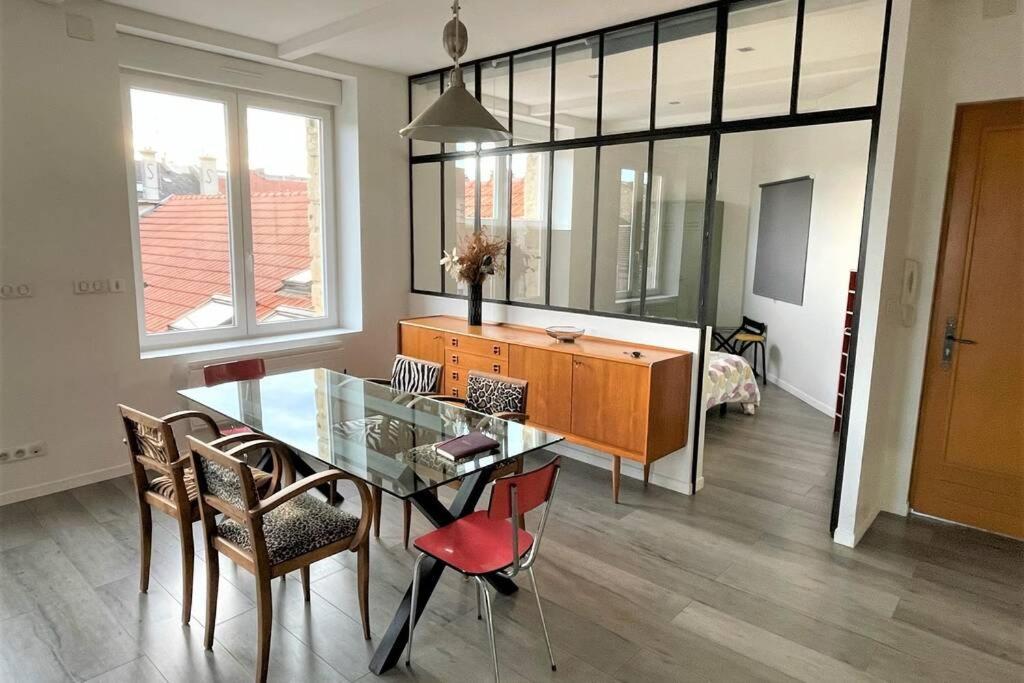 Superbe Loft 100M2 Proche Cathedrale Avec Parking Apartment Reims Luaran gambar